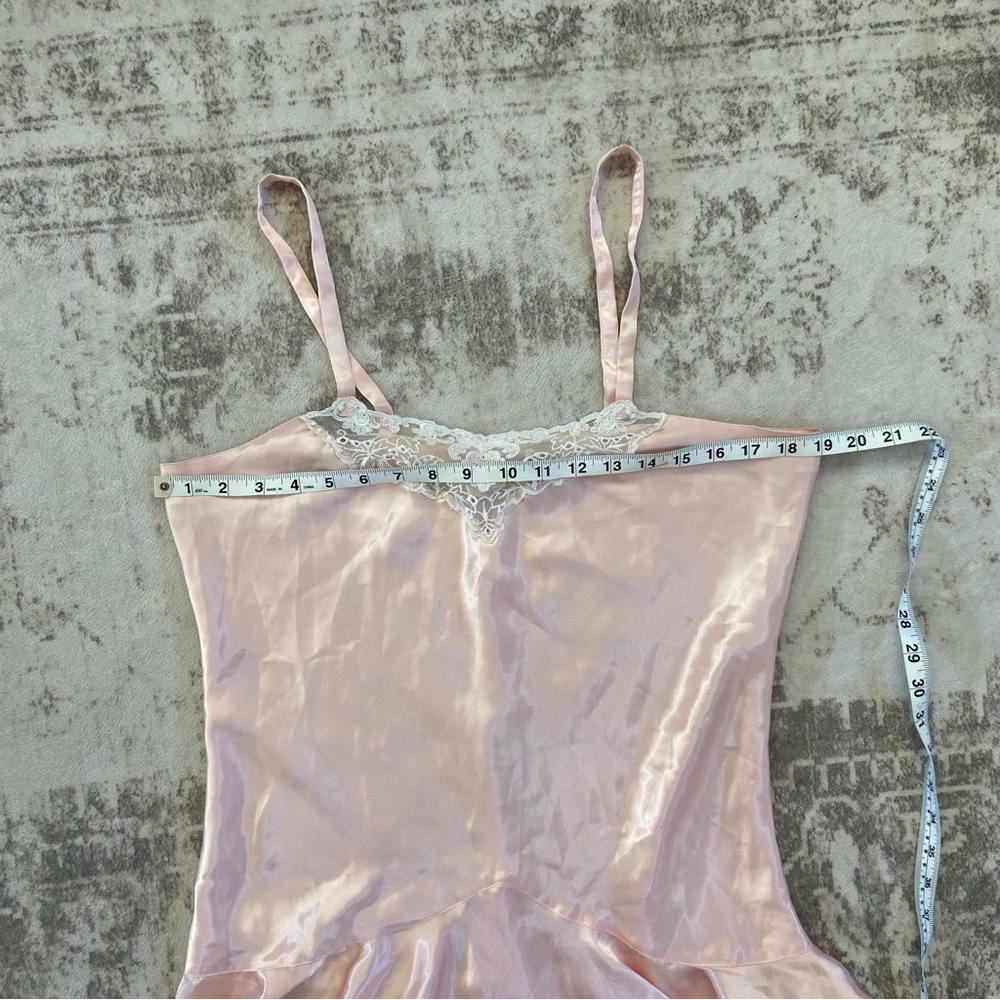 Vintage Victoria’s Secret Gold Label Pink Lace Trim Satin Nightgown Sz L - Picture 7 of 9